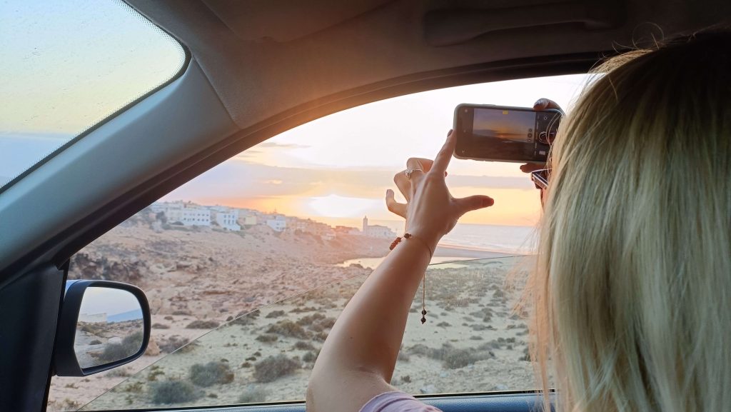 Morocco, blondie and susnset